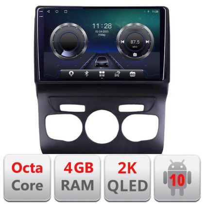 Navigatie Citroen C4 2011-2016 C-241 Android Octa Core Ecran 2K QLED GPS 4G 4+32GB 360 KIT-241+EDT-E410-2K