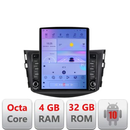 Navigatie Toyota RAV4 G-018 ecran tip TESLA 9.7" cu Android Radio Bluetooth Internet GPS WIFI 4+32GB DSP 4G Octa Core