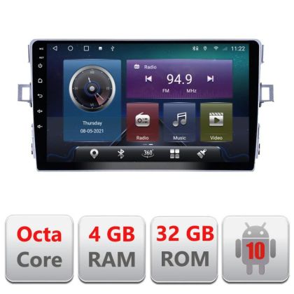 Navigatie Toyota Verso 2010-2016 C-133 Octa Core cu Android Radio Bluetooth Internet GPS WIFI 4+32GB