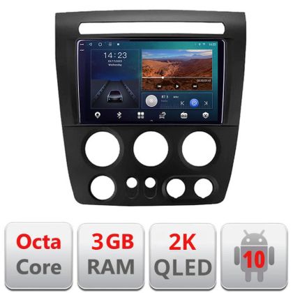 Navigatie Hummer H3 Android Ecran 2K QLED octa core 3+32 carplay android auto KIT-H3+EDT-E309V3-2K