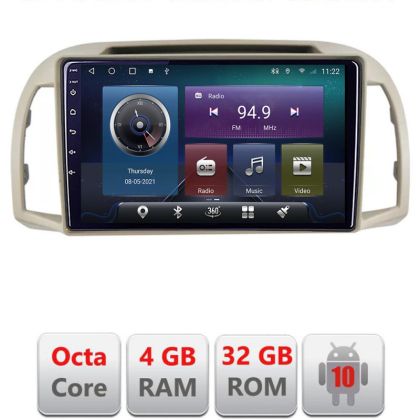 Navigatie Nissan Micra 2002-2010 Android radio gps internet Octa core 4+32 KIT-micra2003+EDT-E409