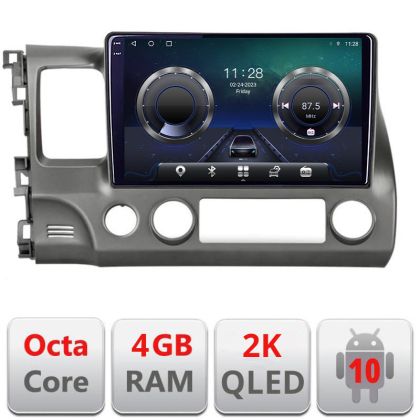 Navigatie Honda Civic 2005-2011 Android Octa Core Ecran 2K QLED GPS 4G 4+32GB 360 KIT-044+EDT-E410-2K