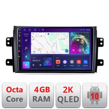 Navigatie Suzuki SX4 2006-2013 C-124 Android Octa Core Ecran 2K QLED GPS 4G 4+32GB 360 KIT-124+EDT-E409-2K