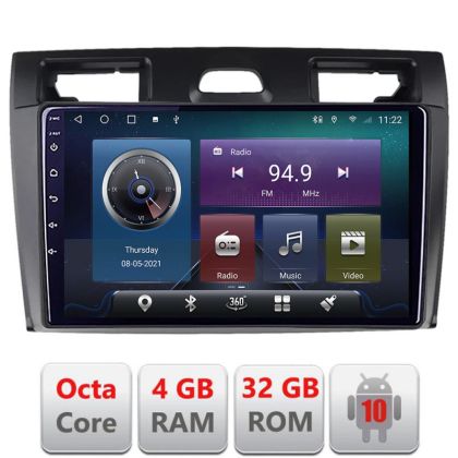 Navigatie Ford Fiesta MK5 2002-2008 Android radio gps internet Octa core 4+32 KIT-fiesta-mk5+EDT-E409