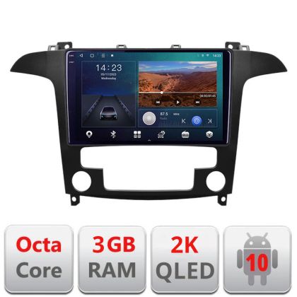 Navigatie Ford S-Max 2008-2012 B-003 Android Ecran 2K QLED octa core 3+32 carplay android auto KIT-003+EDT-E309V3-2K