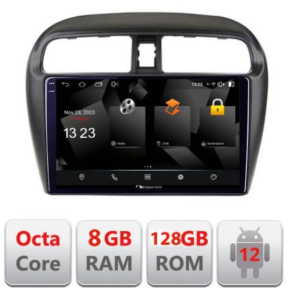 Navigatie Mitsubishi Space Star Mirage Attrage 2012- Android Octa Core Qualcomm 2K Qled 8+128 DTS DSP 360 4G Optical