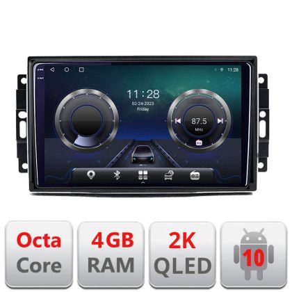 Navigatie CHRYSLER Jeep Manual C-202 Android Octa Core Ecran 2K QLED GPS 4G 4+32GB 360 KIT-202+EDT-E410-2K