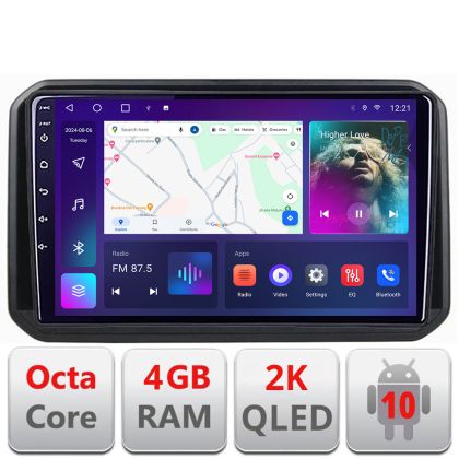 Navigatie Suzuki Ignis 2016- C-IGNIS16 Android Octa Core Ecran 2K QLED GPS 4G 4+32GB 360 KIT-IGNIS16+EDT-E409-2K