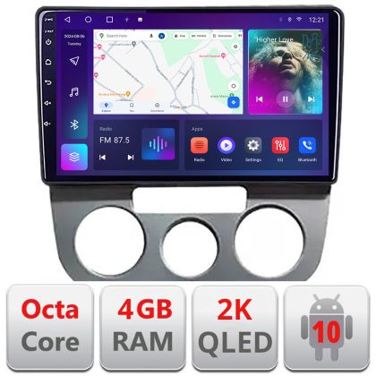 Navigatie VW Golf 5 2004-2010 clima manuala Android ecran Qled 2K Octa core 4+32 KIT-golf5-manual+EDT-E409-2K