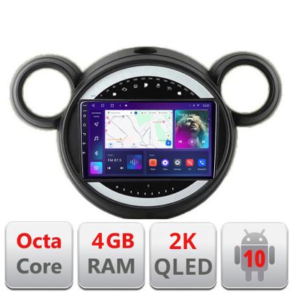 Navigatie Mini 2011-2015 sistem CIC Android Octa Core Ecran 2K QLED GPS 4G 4+32GB 360 KIT-mini-02+EDT-E409-2K