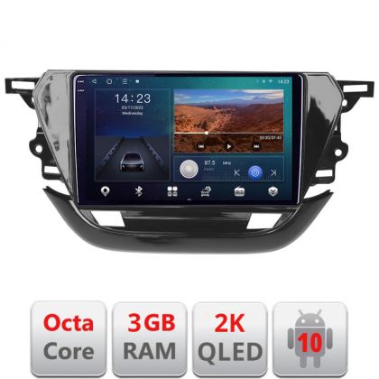 Navigatie Opel Corsa F 2019- Android ecran Qled 2K Octa Core 3+32 carplay android auto KIT-corsa-f+EDT-E309v3v3-2K