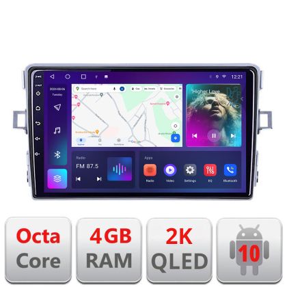 Navigatie Toyota Verso 2010-2016 C-133 Android Octa Core Ecran 2K QLED GPS 4G 4+32GB 360 KIT-133+EDT-E409-2K