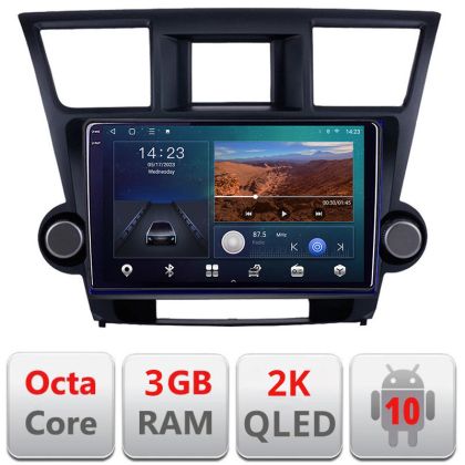 Navigatie Toyota Highlander 2007-2013 Android Ecran 2K QLED octa core 3+32 carplay android auto KIT-highlander+EDT-E310V3-2K