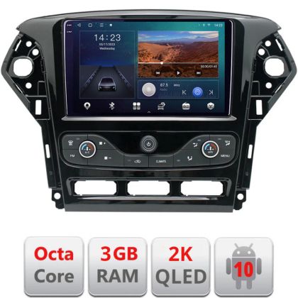 Navigatie Ford Mondeo 2011-2014 Android ecran Qled 2K Octa Core 3+32 carplay android auto KIT-mondeo-nav-10+EDT-E309v3v3-2K