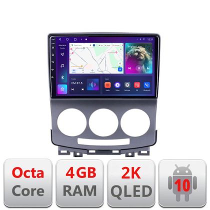 Navigatie Mazda 5 2005-2010 C-MZ22 Android Octa Core Ecran 2K QLED GPS 4G 4+32GB 360 KIT-MZ22+EDT-E409-2K