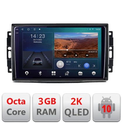 Navigatie Chrysler Jeep B-202 Android Ecran 2K QLED octa core 3+32 carplay android auto KIT-202+EDT-E310V3-2K