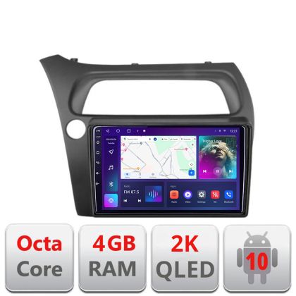 Navigatie Honda Civic Hatchback 2006-2012 C-hatchback Android Octa Core Ecran 2K QLED GPS 4G 4+32GB 360 kit-hatchback+EDT-E409-2K