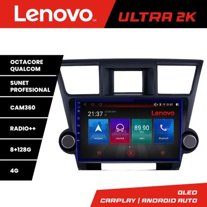 Navigatie Toyota Highlander 2007-2013 Octa Core Android Radio Bluetooth GPS WIFI/4G DSP 2K 8+128GB 360 Toslink