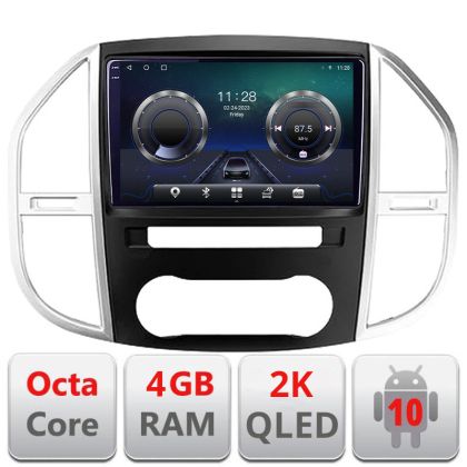 Navigatie Mercedes Vito w447 2016- Android Octa Core Ecran 2K QLED GPS 4G 4+32GB 360 KIT-w447+EDT-E410-2K