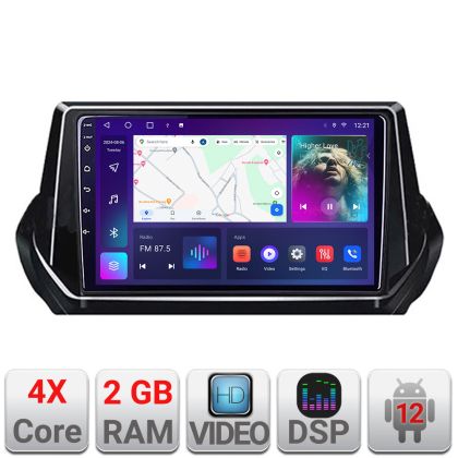 Navigatie Peugeot 2008 2020- Android radio gps internet 2+32 Kit-209-2020+EDT-E209V2