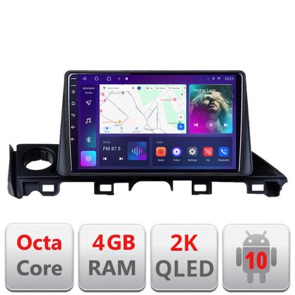 Navigatie Mazda 6 2018- Android Octa Core Ecran 2K QLED GPS 4G 4+32GB 360 KIT-mazda6-18+EDT-E409-2K