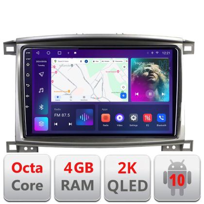 Navigatie Toyota Land Cruiser L100 2002-2008 C-l100 Android Octa Core Ecran 2K QLED GPS 4G 4+32GB 360 KIT-l100+EDT-E409-2K