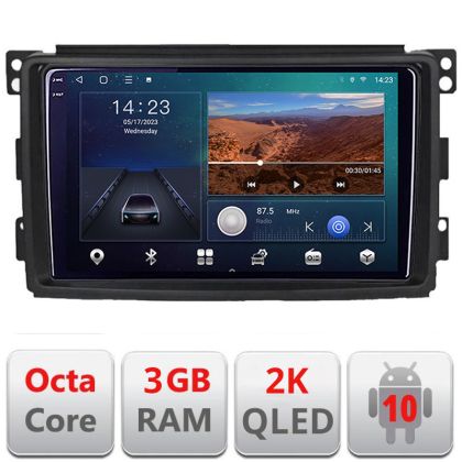 Navigatie Smart 2005-2010 B-SMART05 Android Ecran 2K QLED octa core 3+32 carplay android auto KIT-smart05+EDT-E309V3-2K