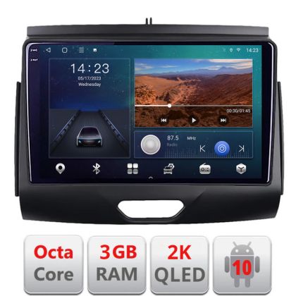 Navigatie Ford Ranger 2015- cu cd Android ecran Qled 2K Octa Core 3+32 carplay android auto Kit-574-2020+EDT-E309v3-2K