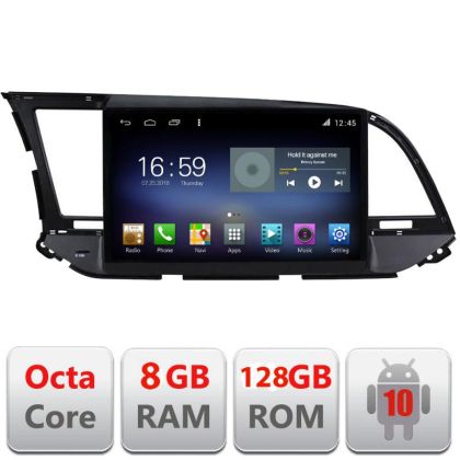 Navigatie HHyundai Elantra 2015-2018 F-581 Octa Core cu Android Radio Bluetooth Internet GPS WIFI DSP 8+128GB 4G