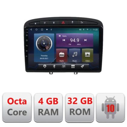 Navigatie Peugeot 308 C-038 Octa Core cu Android Radio Bluetooth Internet GPS WIFI 4+32GB