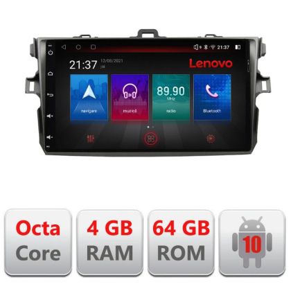 Navigatie Toyota Corolla 2007-2013 E-063 Octa Core cu Android Radio Bluetooth Internet GPS WIFI DSP 4+64GB 4G