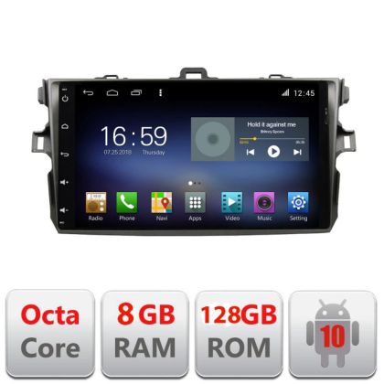 Navigatie TOYOTA Corolla 2007-2013 F-063 Octa Core cu Android Radio Bluetooth Internet GPS WIFI DSP 8+128GB 4G