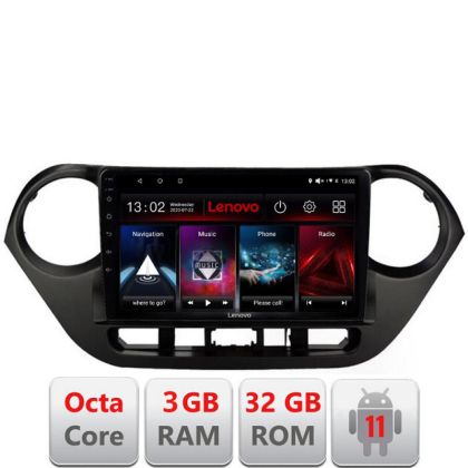 Navigatie HHyundai I10 2013-2019 D-HY38 Octa Core cu Android Radio Bluetooth Internet GPS WIFI DSP 3+32 GB 4G KI LENOVO LITE