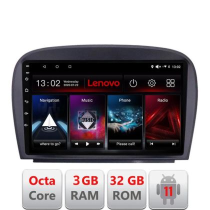 Navigatie Mercedes SL W230 2004-2011 D-W230 Octa Core cu Android Radio Bluetooth Internet GPS WIFI DSP 3+32 GB LENOVO LITE