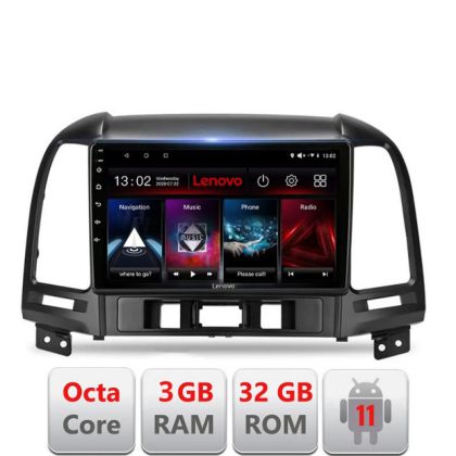 Navigatie HHyundai Santa Fe 2006-2012 D-008 Octa Core cu Android Radio Bluetooth Internet GPS WIFI DSP 3+32 GB 4 LENOVO LITE