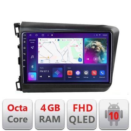 Navigatie Honda Civic 2012-2015 B-132 Android Ecran QLED octa core 4+64 carplay android auto KIT-132+EDT-E309V3