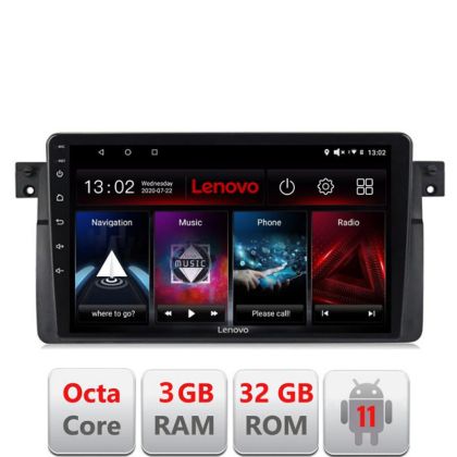 Navigatie BMW Seria 3 E46 D-052 Octa Core cu Android Radio Bluetooth Internet GPS WIFI DSP 3+32 GB 4G KIT-052+E LENOVO LITE