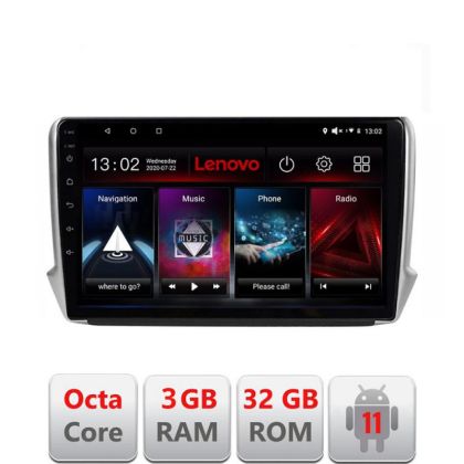 Navigatie Peugeot 208/2008 D-PSA Octa Core Octa Core cu Android Radio Bluetooth Internet GPS WIFI DSP 3+32 GB LENOVO LITE