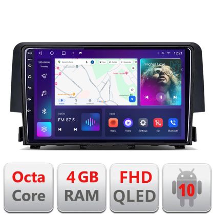 Navigatie Honda Civic 2016-2020 Android Ecran QLED octa core 4+64 carplay android auto KIT-669+EDT-E309V3