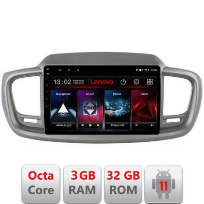 Navigatie Kia Sorento 2015- D-6528 Octa Core cu Android Radio Bluetooth Internet GPS WIFI DSP 3+32 GB 4G KIT-65 LENOVO LITE