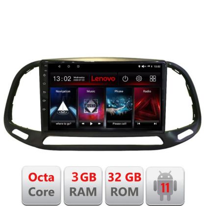 Navigatie Fiat Doblo 2015-2018 D-DOBLO15 Octa Core cu Android Radio Bluetooth Internet GPS WIFI DSP 3+32 GB 4G LENOVO LITE