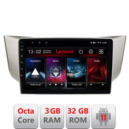 Navigatie Lexus RX 2003-2009 D- rx-03 Octa Core cu Android Radio Bluetooth Internet GPS WIFI DSP 3+32 GB 4G kit LENOVO LITE