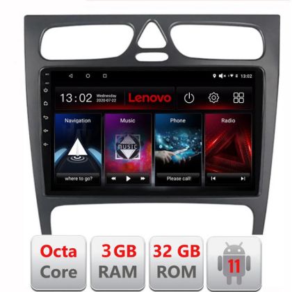 Navigatie Mercedes C W203 2000-2004 D-clk Octa Core cu Android Radio Bluetooth Internet GPS WIFI DSP 3+32 GB 4G LENOVO LITE