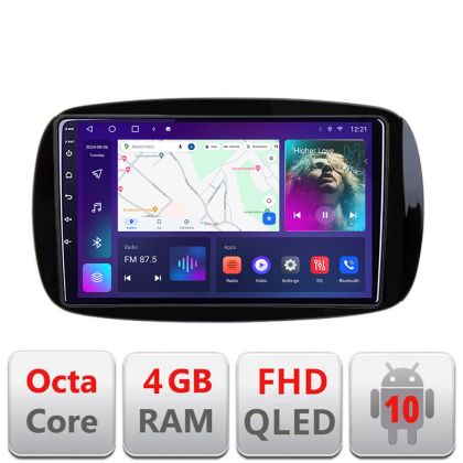 Navigatie Smart For Two 2015- B-Smart15 Android Ecran QLED octa core 4+64 carplay android auto KIT-SMART15+EDT-E309V3