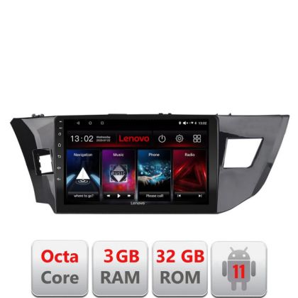 Navigatie Toyota Corolla 2013-2017 D-470 Octa Core cu Android Radio Bluetooth Internet GPS WIFI DSP 3+32 GB 4G LENOVO LITE