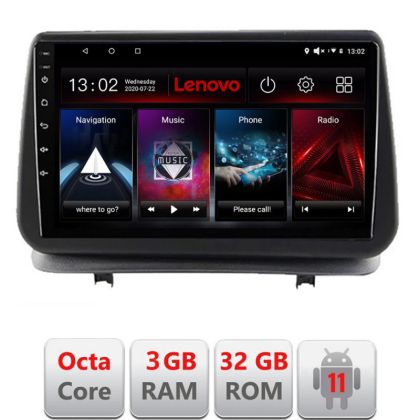 Navigatie Renault Clio 3 2005-2013 Octa Core cu Android Radio Bluetooth Internet GPS WIFI DSP 3+32 GB 4G kit-c LENOVO LITE