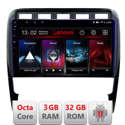 Navigatie Porsche Cayenne 2002-2011 D-443 Octa Core cu Android Radio Bluetooth Internet GPS WIFI DSP 3+32 GB 4G LENOVO LITE