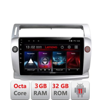 Navigatie Citroen C4 D-088 Octa Core cu Android Radio Bluetooth Internet GPS WIFI DSP 3+32 GB 4G KIT-088+EDT-E5 LENOVO LITE