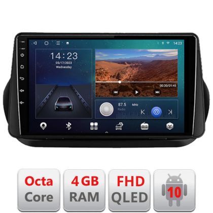 Navigatie Peugeot Bipper, Citroen Nemo, Fiat Qubo 2008-2017 Android radio gps internet quad core 4+64 carplay android auto Kit-bipper+EDT-E310v3