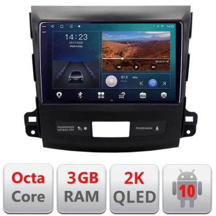 Navigatie Mitsubishi Outlander 2010 B-056 Android Ecran 2K QLED octa core 3+32 carplay android auto KIT-056+EDT-E309V3-2K v1